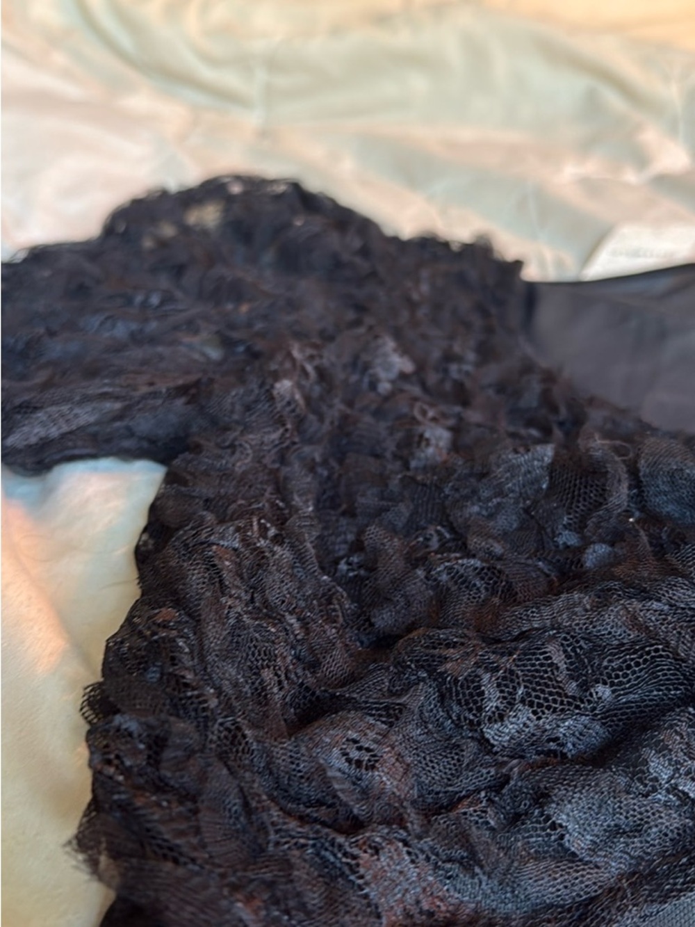 Free People Black Lace Long-Sleeve Wrap Top - Picture 11 of 12